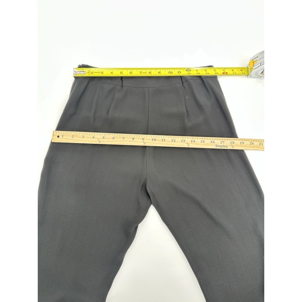 Eileen Fisher Petite Silk Crepe Georgette Straight Leg Ankle Pants Black PS - Picture 6 of 16